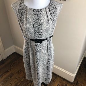Saks Fifth Avenue snake print belted dress